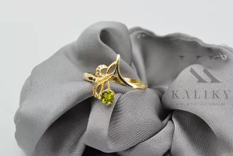  Žlutý peridot 14k žluté zlato Vintage vrc095y